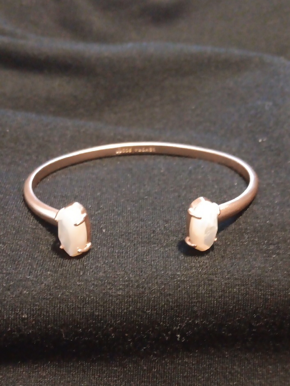 Kendra Scott Rose Gold Colored Open Cuff Bracelet with White Ends